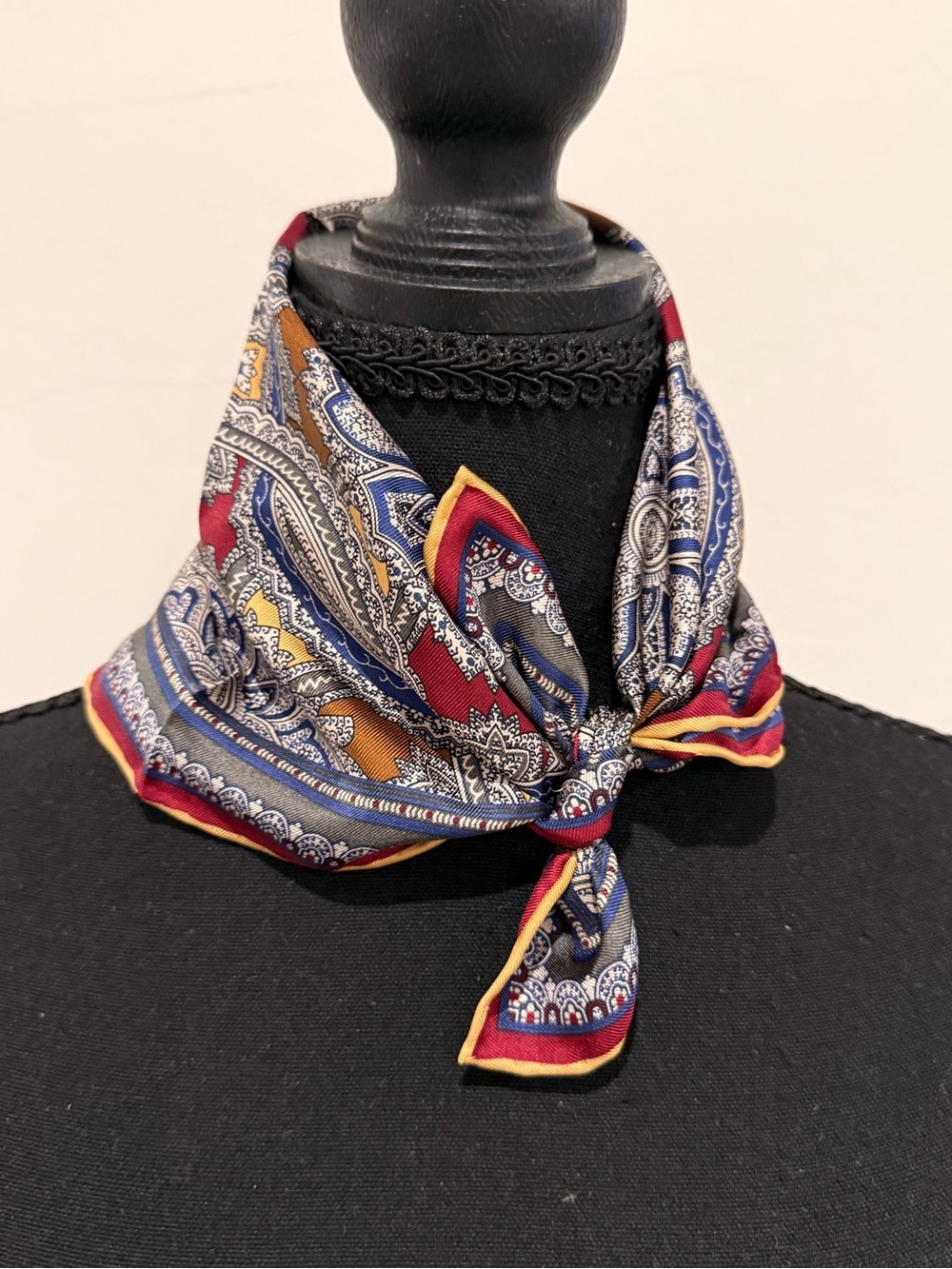Paisley Print Neck Scarf in Red, Blue & Gold